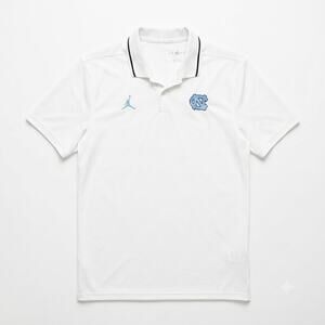UNC North Carolina Tar Heels Tech Polo Shirt White Nike Air Jordan Mens Large